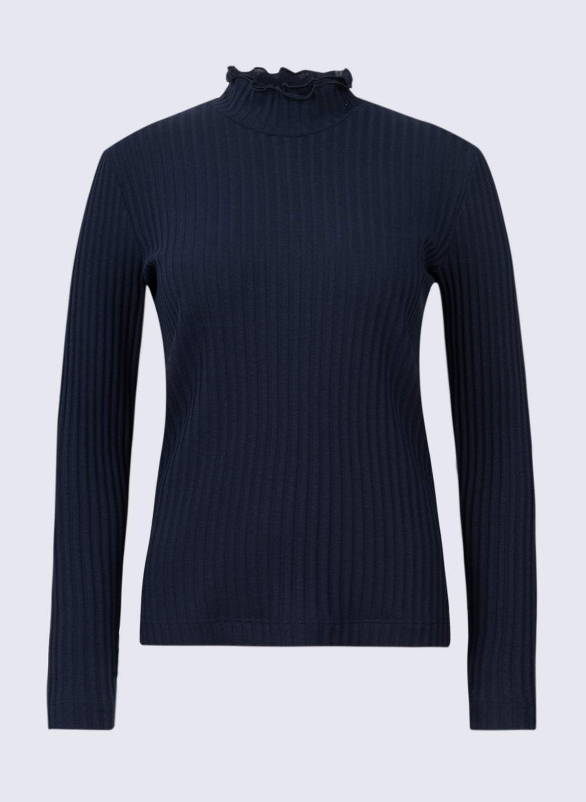 Rippen-Longsleeve mit Rüschen