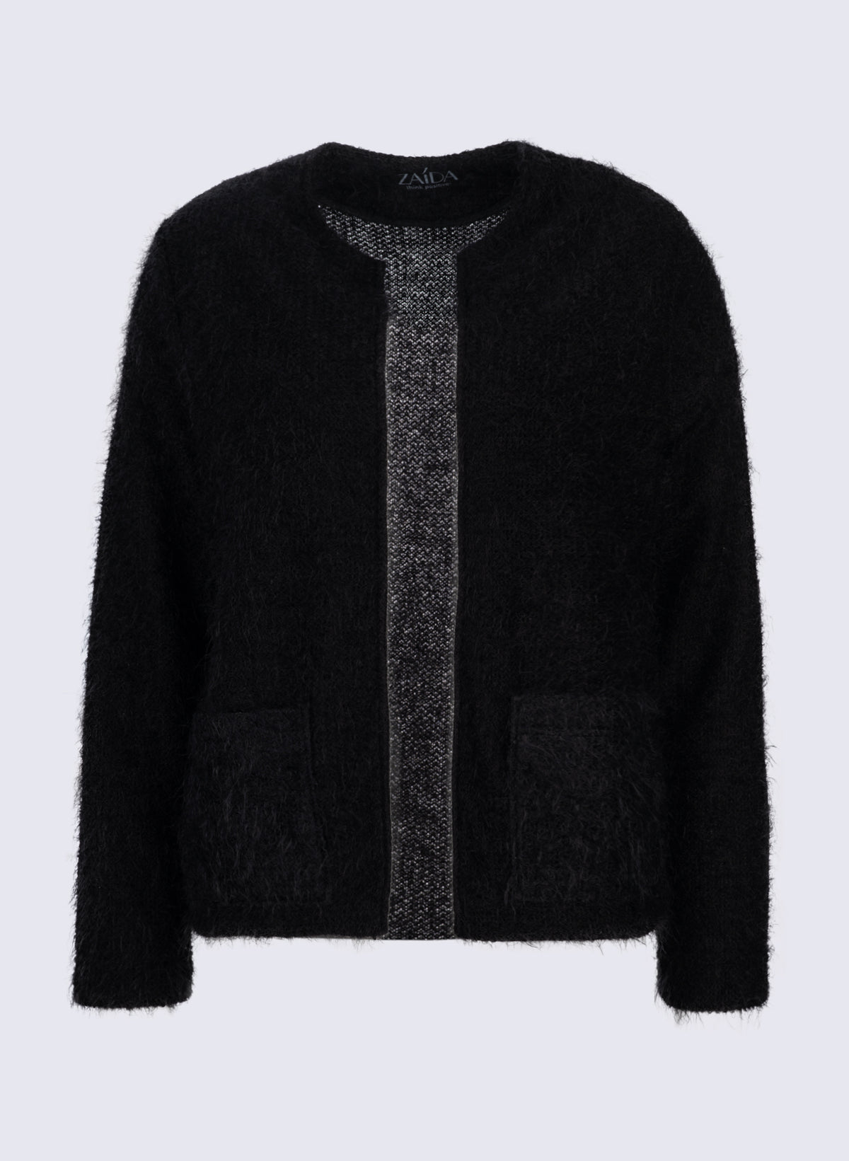 Flauschiger Damen Rundhals-Blazer