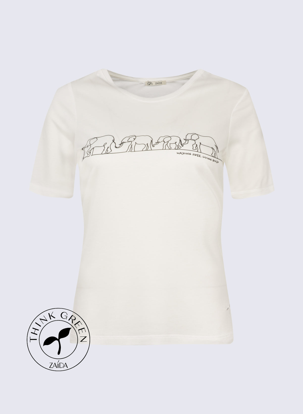 Lyocell Rundhals-Shirt mit Frontprint "Elefanten"