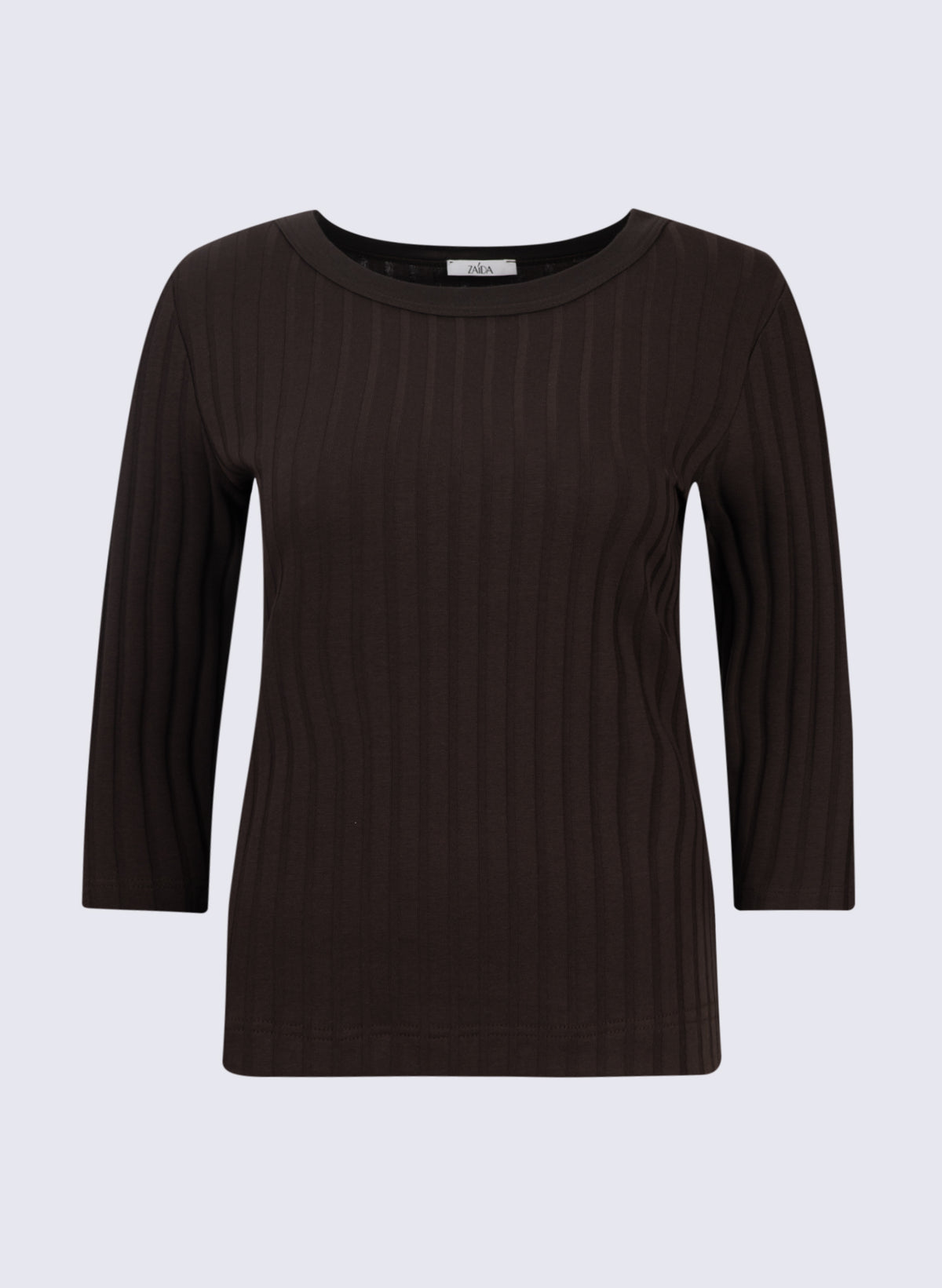 Damen U-Boot-Shirt mit breiter Rippenoptik