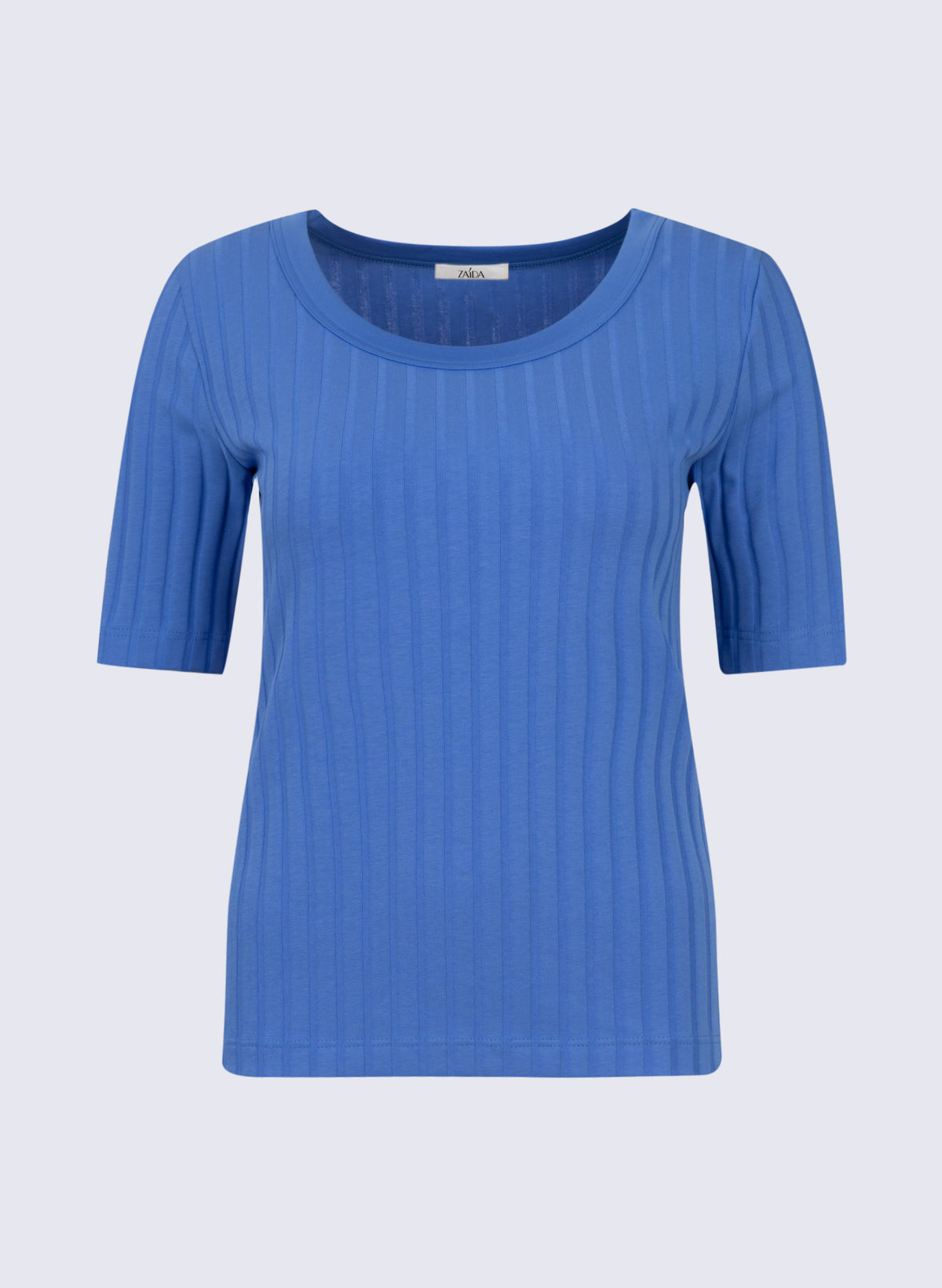 Rundhals-Shirt mit breiter Rippenoptik